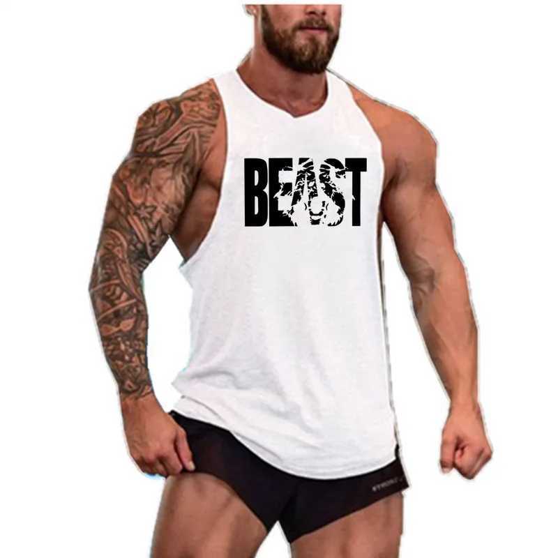Mens fitness vest sleeveless fitness shirt 2021 mens running vest cotton sports tank top mens clothing X250324