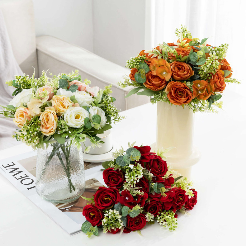 Wedding Season Rose Simulation wer Bouquets - Autumnal Hues & Rolled Edges beautiful