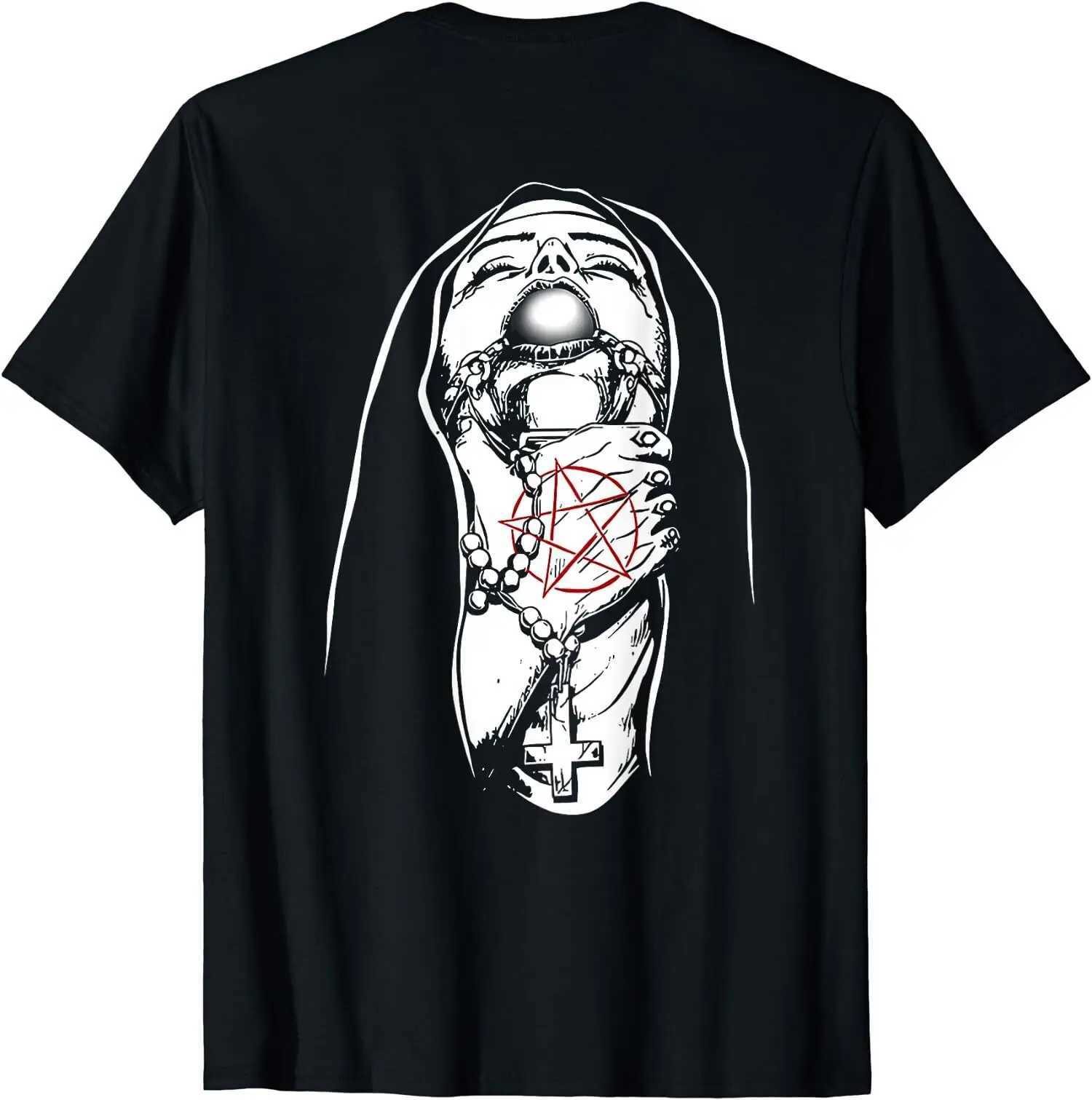 Take Drugs Nun T-shirt Satanic Bad Evil Nun tattoo printing Ts Harajuku casual new arrival summer casual cool mens top X250324