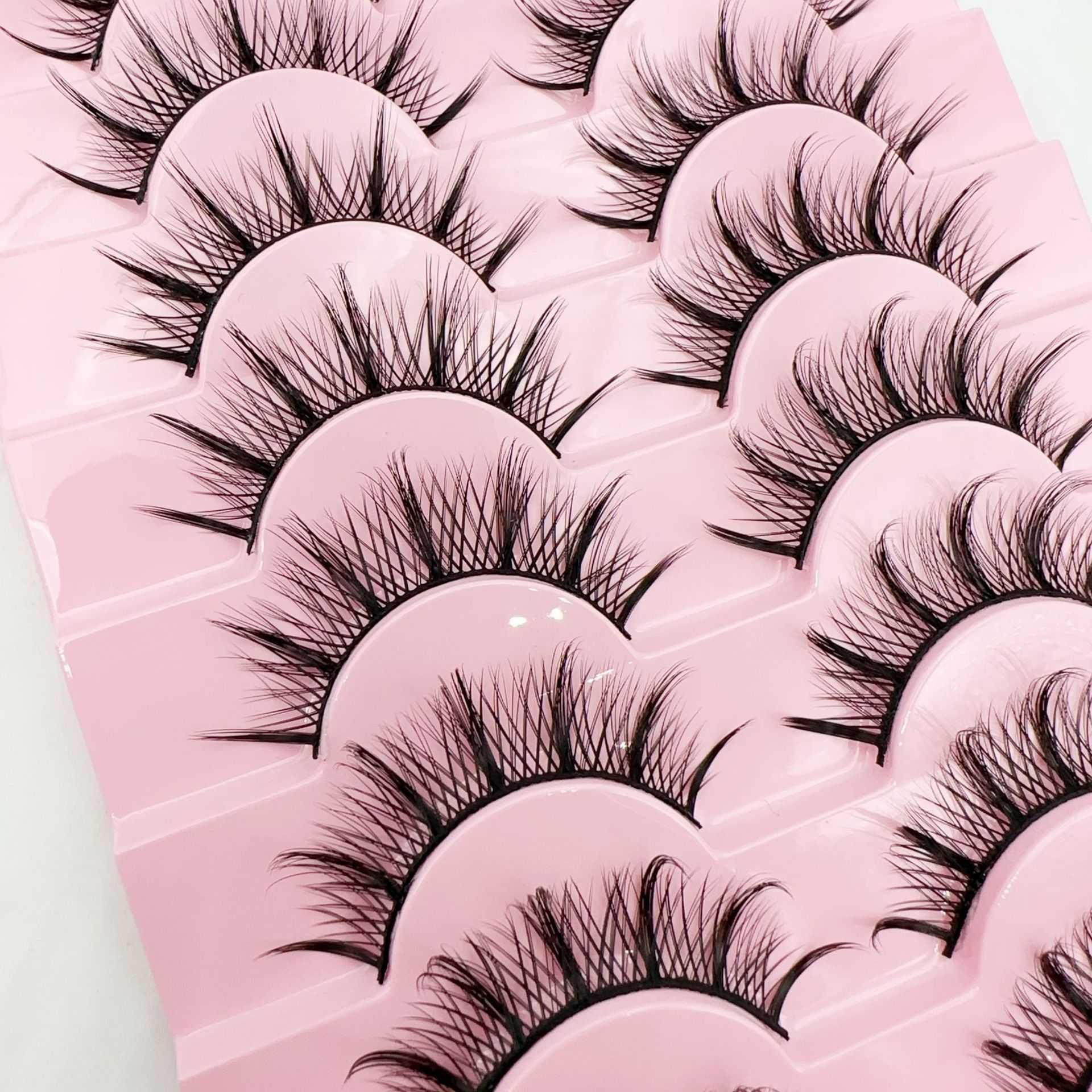 10 Pair Little Devil False Eyelash Internet Celebrity Natural Simulation One Piece Hard Meme Fox Eyelash Bridal Makeup W250324