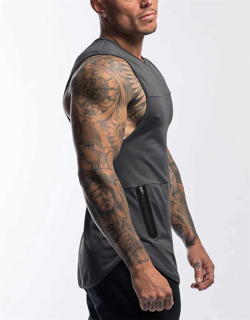 New mens bodybuilding tight fitting sports vest summer runner exercise sleeveless shirt mens fitness vest mens fitness vest mens running vest X250324