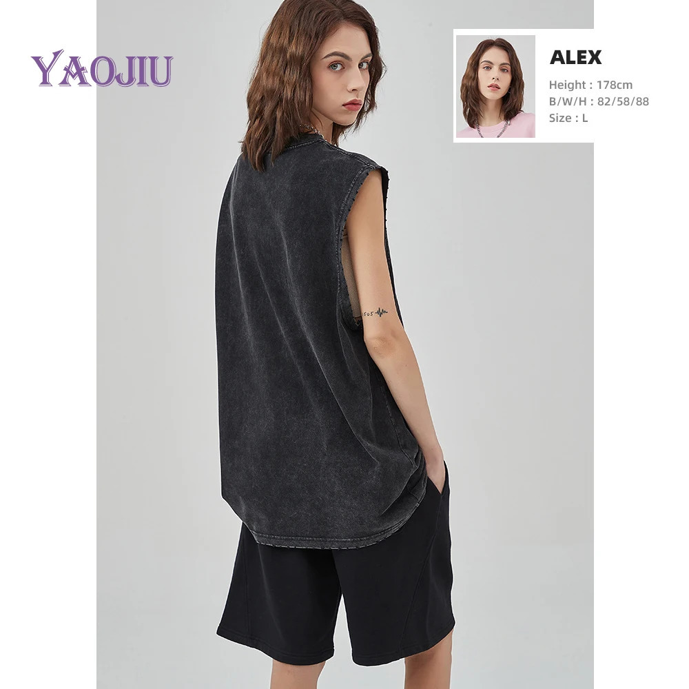 Y2K Womens Tank Top 100% Cotton Retro Black Mens Clothing Hip Hop Punk Rock Sleeveless T-shirt Gothic Tank Top 250318