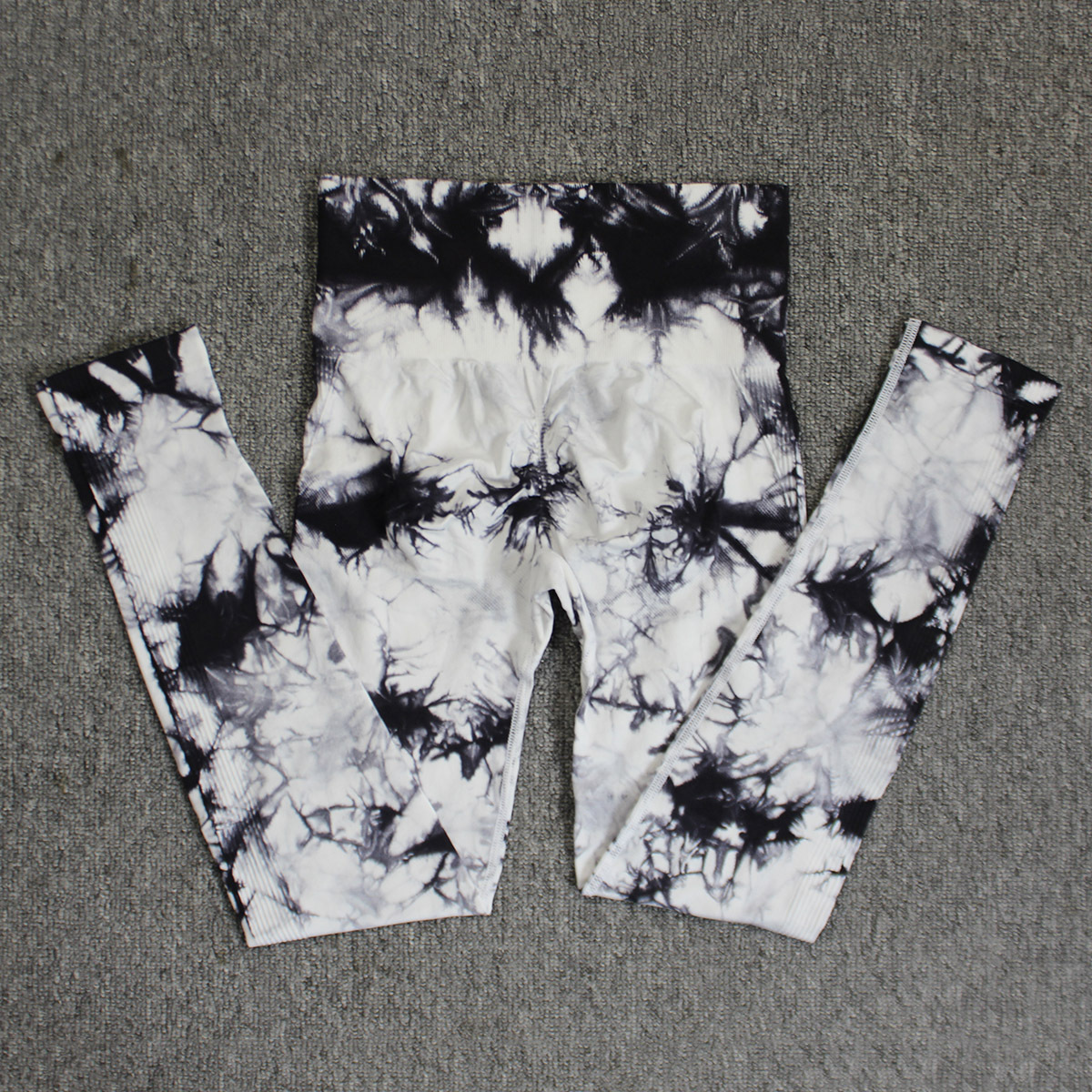 2025S Fashion Designer Seamless Smiling Face Tie Dyed Yoga Waist Peach Hip Tight High Elastic Fitness Pants