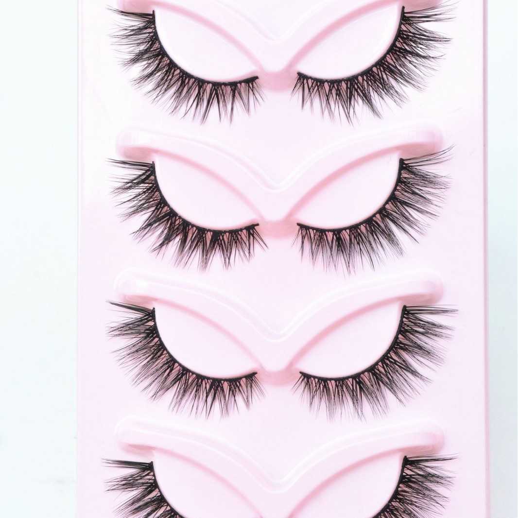 Five Pair Stage Performance False Eyelash Tail Thick and Exaggerated Curly Makeup Extension W250324