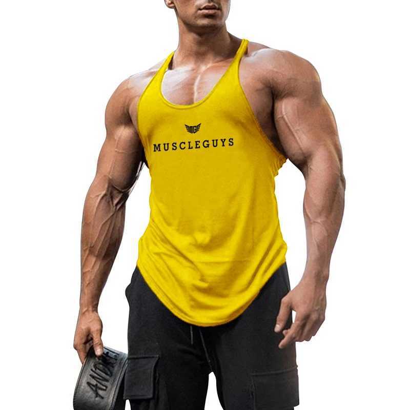Muscleguys brand clothing gym vest mens cotton fitness treadmill single body no sleep shirt bodybuilding vest sports vest X250324