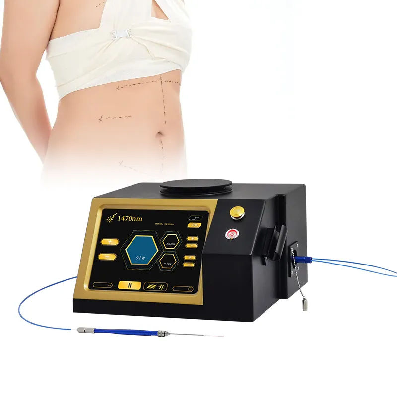 New Upgrade 1470Nm Diode Laser Lipolysis Liposuction Weight Loss Fat Removal Face Contouring 12W Endolaser Optic Fiber Coupling Beauty device