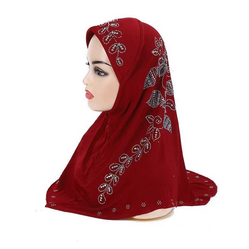 H102 Gorgeous Stone Prayer Headscarf Muslim FL Hat Islamic Scarf Hat AR PL Wrapped Scarf Eldre Wen Headscarf X250324