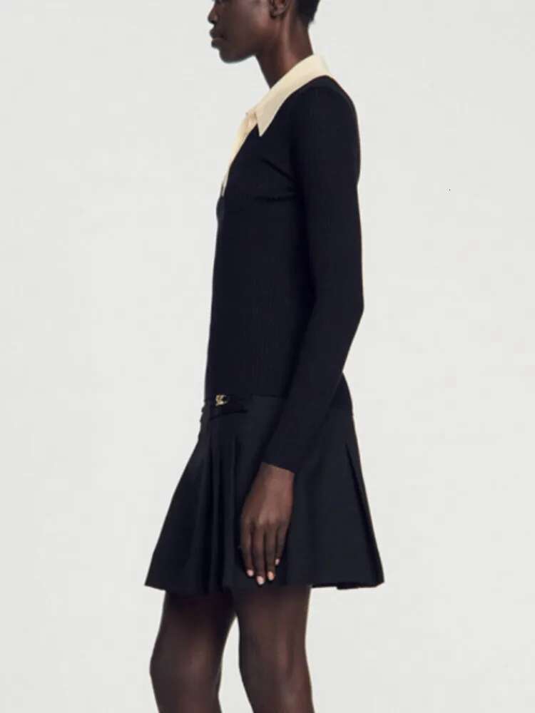 Temperament Solid Color Spring/Summer New Women's Wear Simple Versatile Compon Slimming Thin Knitted Dress