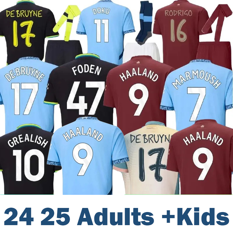 HAALAND FODEN soccer jersey 24 25 DE BRUYNE KOVACIC 2025 2026 Women football shirt uniforms kids kit City RODRIGO Manchestes Marmoush Nico Gonzalez