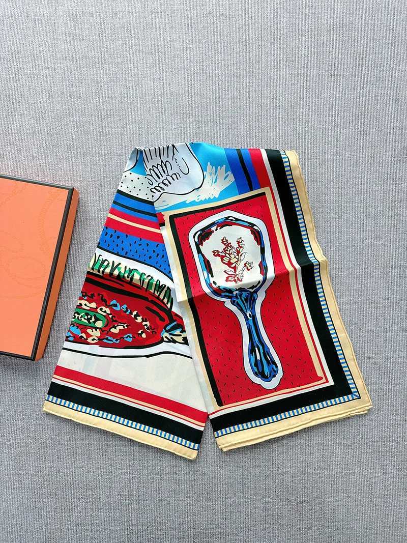New Scarf Bay Silk Scarf Headscarf Foards Womens Accessories for Wenxiao Luxury Handle Headscarf X250324