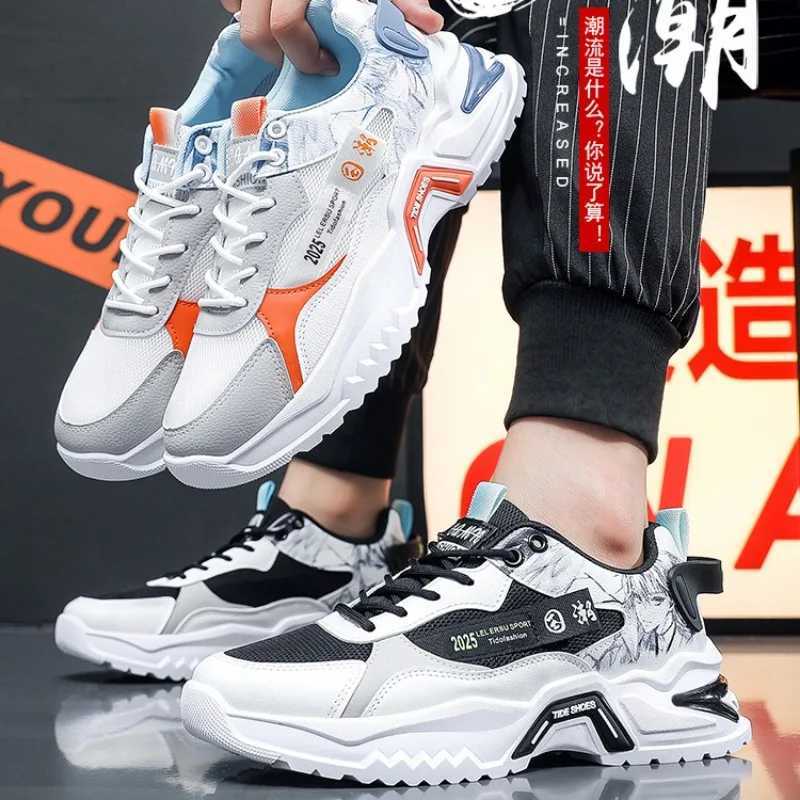 Mens fashionable sports shoes summer new breathable running shoes dad shoes Fi lightweight and comfortable casual walking shoesXJ250324