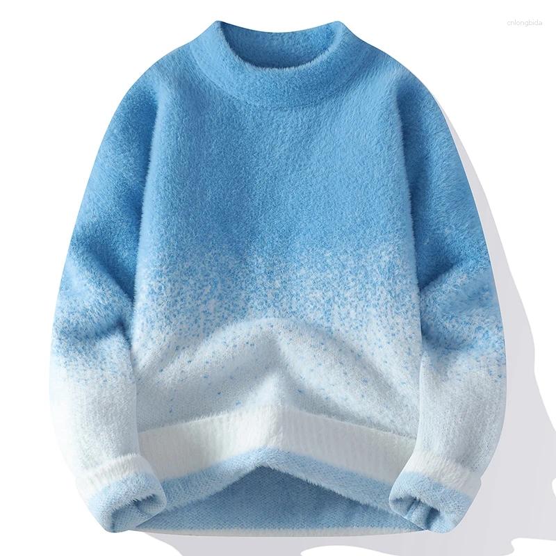 Men's Sweaters 2025 Fall Winter High End Mink Cashmere Sweater Men Turtleneck Pullovers Fashion Mens Christmas Jumper Soft Warm Pull Homme
