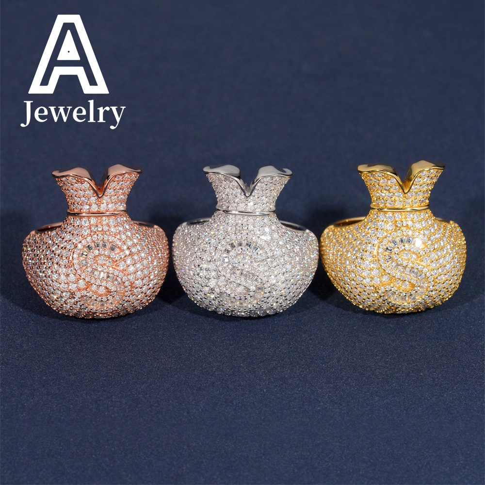 hip hop Fine Jewelry Affordable Baguette Double Heart Ring Moissanite Championship Ring sterling silver rings for men