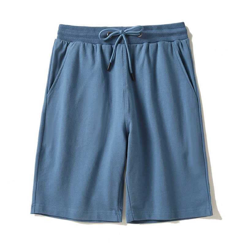Summer Cotton Men Shorts Solid Color Sweat-absorption and Breathable Casual Panties Keen-Length Size M to 5XLT250324