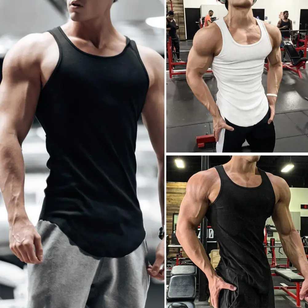 Mens summer vest sleeveless slim fit vest top wide shoulder strap shirt waist belt casual sports vest quick drying fitness top X250324