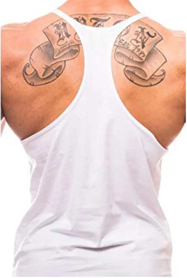 Fitness vest mens fitness clothing cotton fitness rope mens sleeveless vest muscle exercise vest X250324