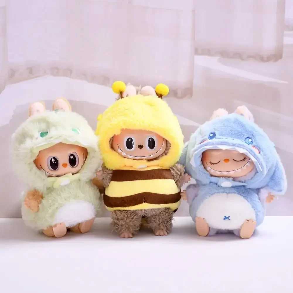 17cm mini plush doll clothing accessory suitable for Korean Kpop Exo Labubu idol V1 V2 bee dinosaur shark clothing giftXJ250324