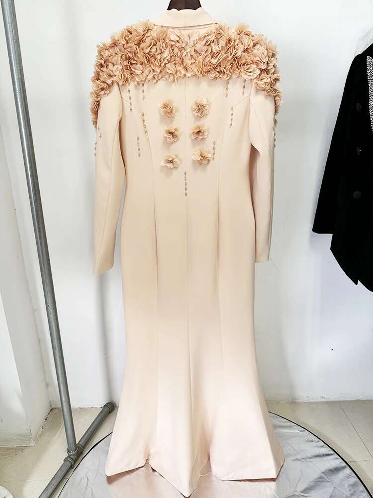 Newest Fashion Designer Maxi Dresses Women's Sleeve Stunning Wers Appliques Beaded Long Dress