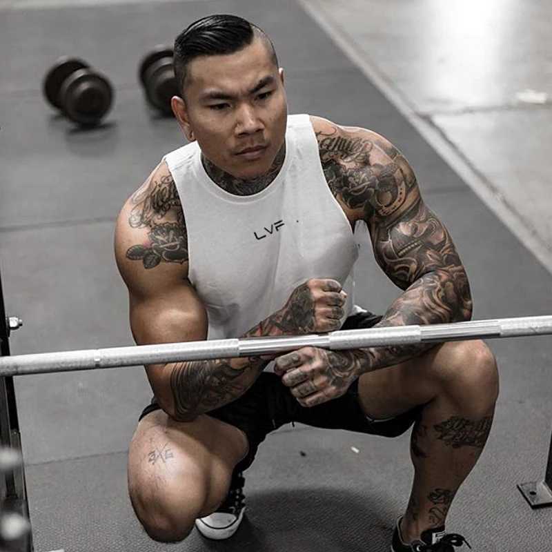 Mens brand summer gym cotton vest sleeveless mens fitness clothing casual fitness vest sportswear X250324