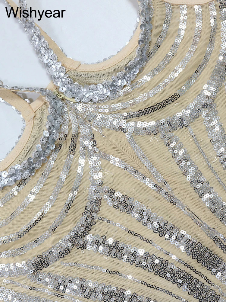 Sequined Feather Spaghetti Strap Birthday Bodycon Long Dress Woman Elegant Evening Sexy Wedding Guest Party Gowns Dresses 250320