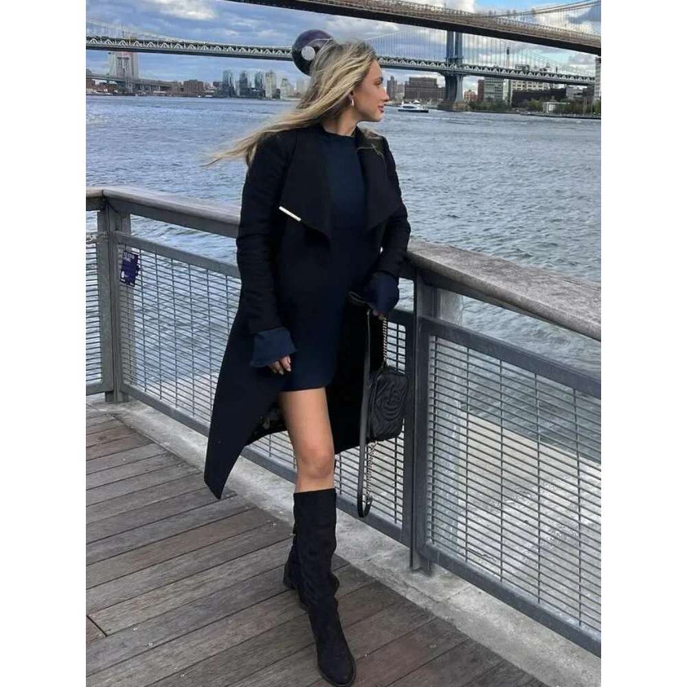 Tossy Patchwork Solid High Waist Mini Female Fashion Long Sleeve Autumn 2023 Pocket Slim Casual Women's Dress New