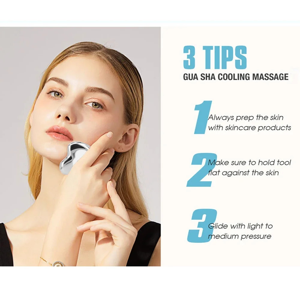 Gua Sha Board Ice Globes for Facials Stainless Steel Ice Roller for Face and Neck Facial Cryo Roller Massager Skin Care Tool 250321