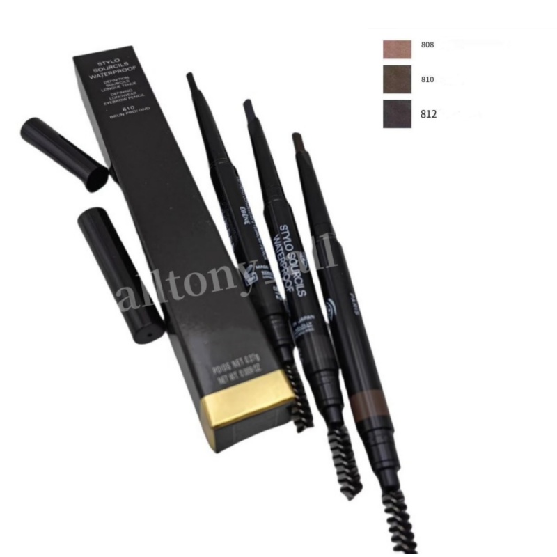 Makeup brow pencil Eyebrow Enhancers Skinny Brow Pencil Double Head Waterproof Eyebrow pencil Eyebrow with eyebrow brush 808# 810# 812#