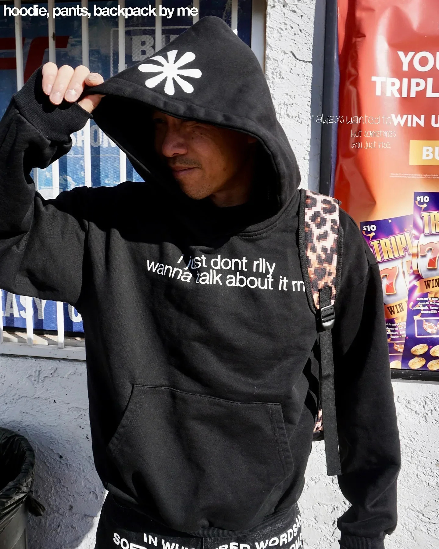 Street personality niche casual trend hip-hop letter printing sports suit y2k loose daily hooded pullover sweatshirt 250322