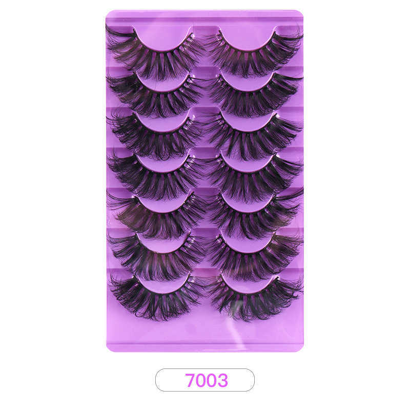 7 pairs of exaggerated and explosive false eyelashes naturally thick cross rolled and curled W250324