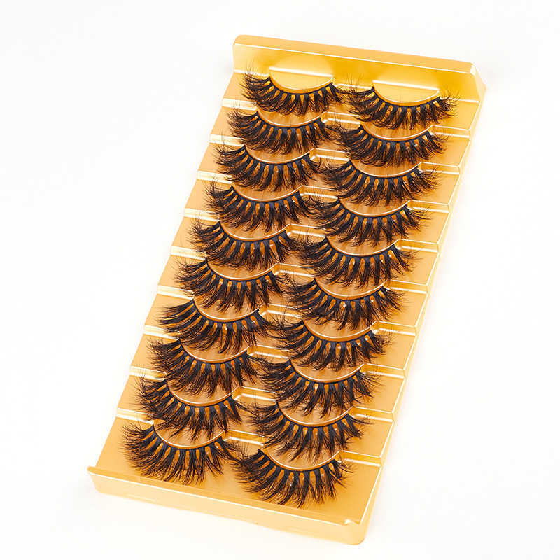 Ten pairs of Russian explosive eyelashes YF19 fluffy and exaggerated 8D false eyelashes W250324