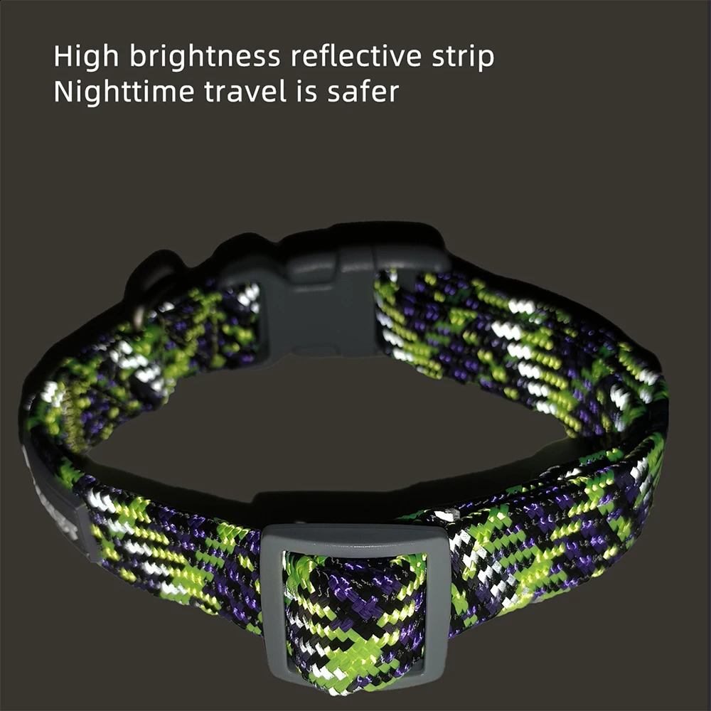 Adjustable Puppy Dogs Collar Medium Large For Dog Choker Ring Durable Reflective Nylon Pet Cat Collar Breathable Bulldog Harness 250320