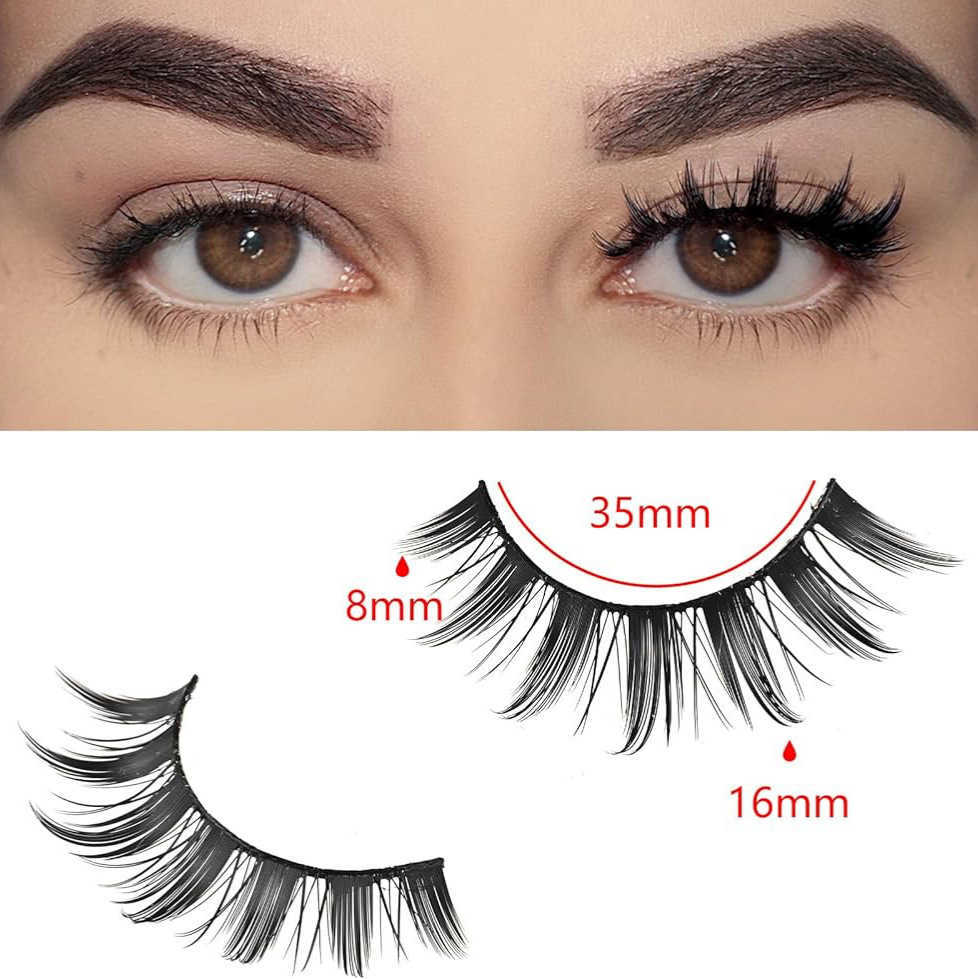 Thick curled false eyelashes ten pairs of big devil eyelashes natural COS pointed tail black hard stem W250324