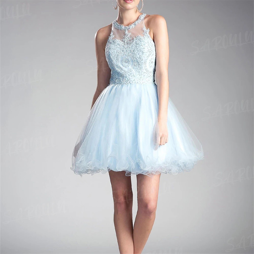 Sweet Tull Cocktail Dresses Lace Robes De Cocktail Vestidos De Gala Birthday Dress For Women Graduation Homecoming Dresses