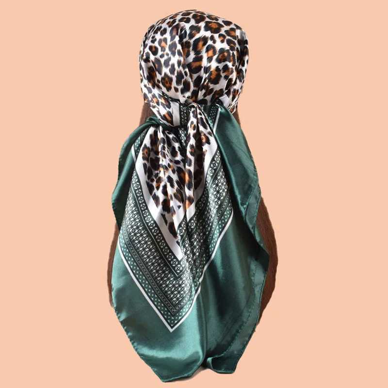 Luxury leopard print with scarf silk satin headband wristband necklace shawl bag Fem bandage X250324