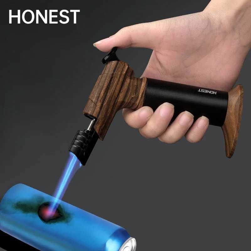 Honest Handheld Torch Lighter Windproof Straight Cigar Lighter Outdoor Portable Barbecue Baking Ignition Tools Gadgets for MenC250319