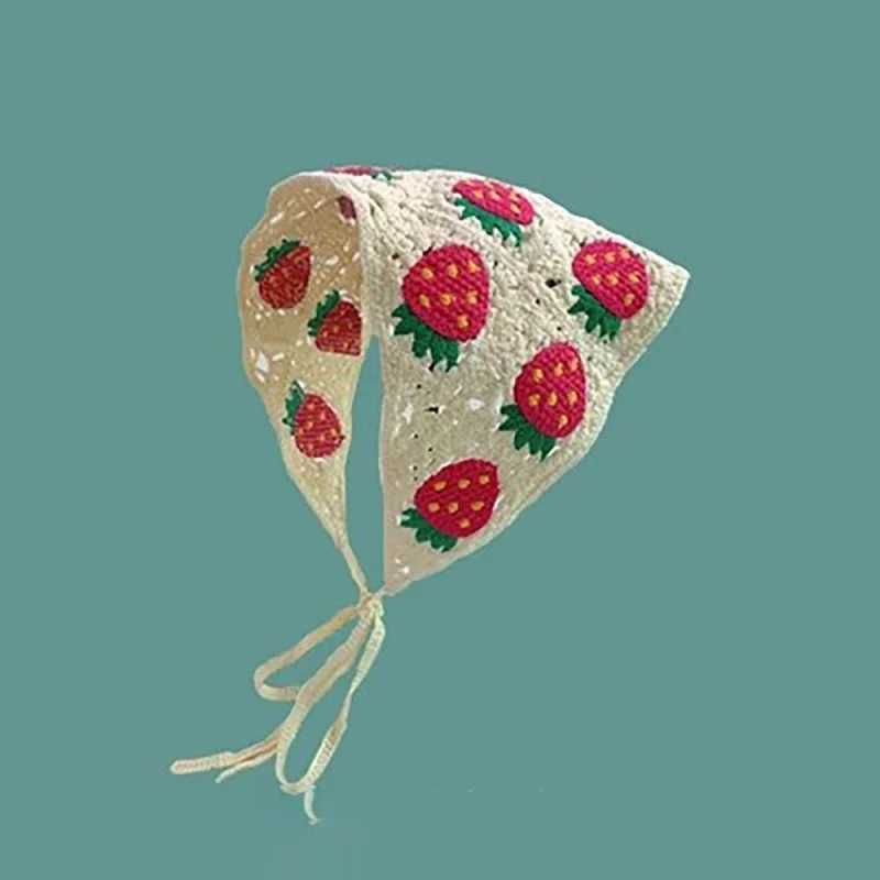 Home>Product Center>French Style>Triangle Belt>Handmade Hooked Flower>Strawberry Shawl>Knitted Girls Shawl X250324
