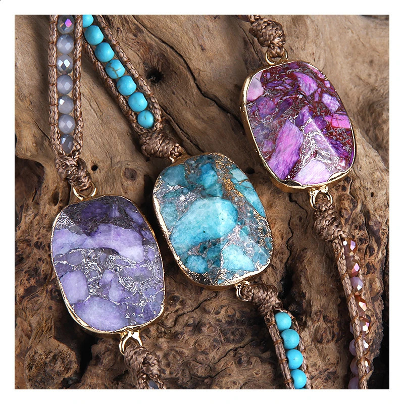 RH Fashion Bohemian Jewelry Natural Stones Charm 5 Strands Mix Handmade Wrap Bracelets Festival Gift 250318