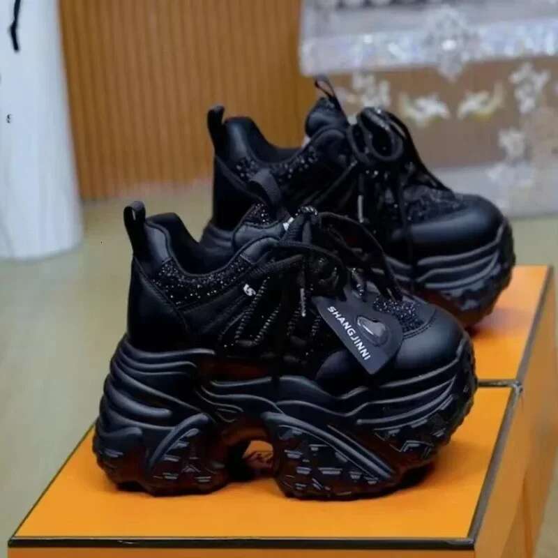 2025 New 10.5CM Women's Casual Thick Bottom Designer Fashion High Heels Sports Vulcanized Shoes Sports Shoes Thick Bottom Sports Shoes