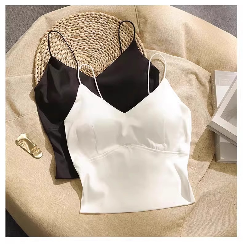 2025 New V-neck Vest Slim Fit Back Pleated Designer Vest With Chest Cushion Wrapped Around The Chest Beach Bottom And Women's Strapless Short Top