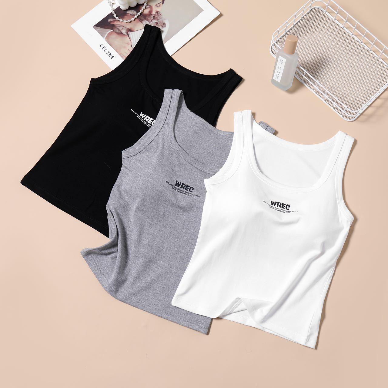 2025 Spring/summer New Tank Top Sexy Designer Fashion Fixed Chest Mat Outdoor Simple And Comfortable Beach Tank Top Skin Friendly And Beautiful Back B