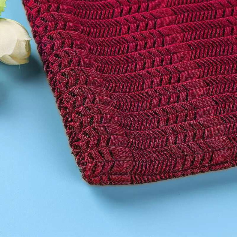 Elite Knitted Jacquard Material - Lightweight Wheat Design with High-Quality Polyester and Spandex Composition quantity