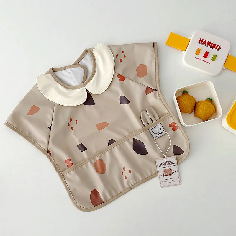 Baby bib soft waterproof eating clothes bib sleeveless cartoon printed dustproof feeding clothing for young childrens products 250324