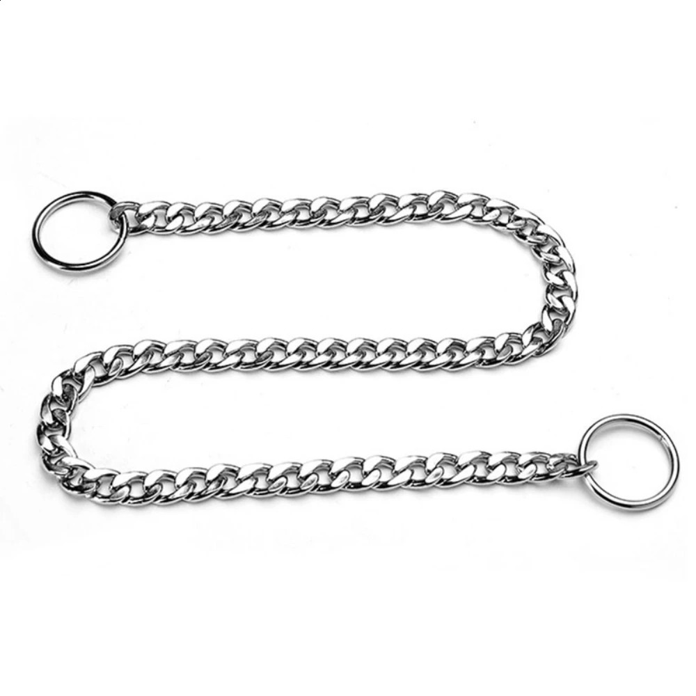 Stainless Steel Ship Chain Collar For Dog Adjustable Pet Accessories Flat Dog Pinch Collar For French Bulldog Pitbull Pet Collar 250320