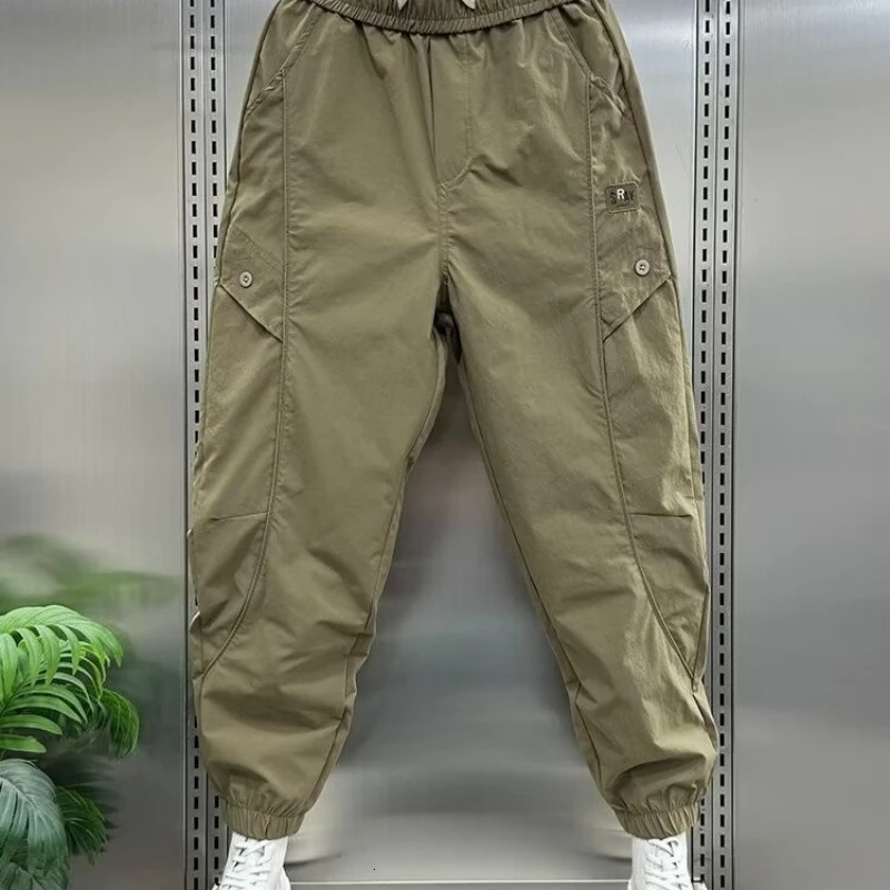 Slow running pants summer mens tailored Trouser sweatshirts runners largesized sportswear Korean clothing gym goods 250322