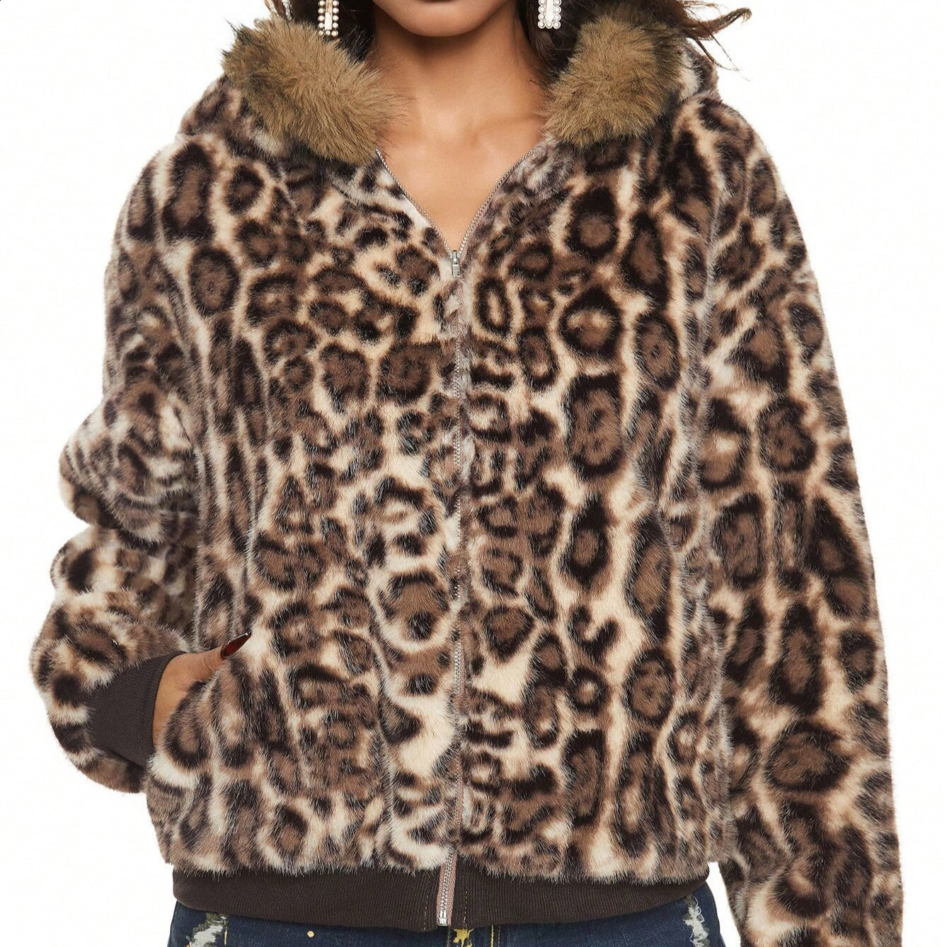 Y2k Womens Zip up Hoodies Leopard Print Grunge Gothic Hip Hop Punk Hoodies Clothes Harajuku Aesthetic Hoodies Clothes Streetwear 241223