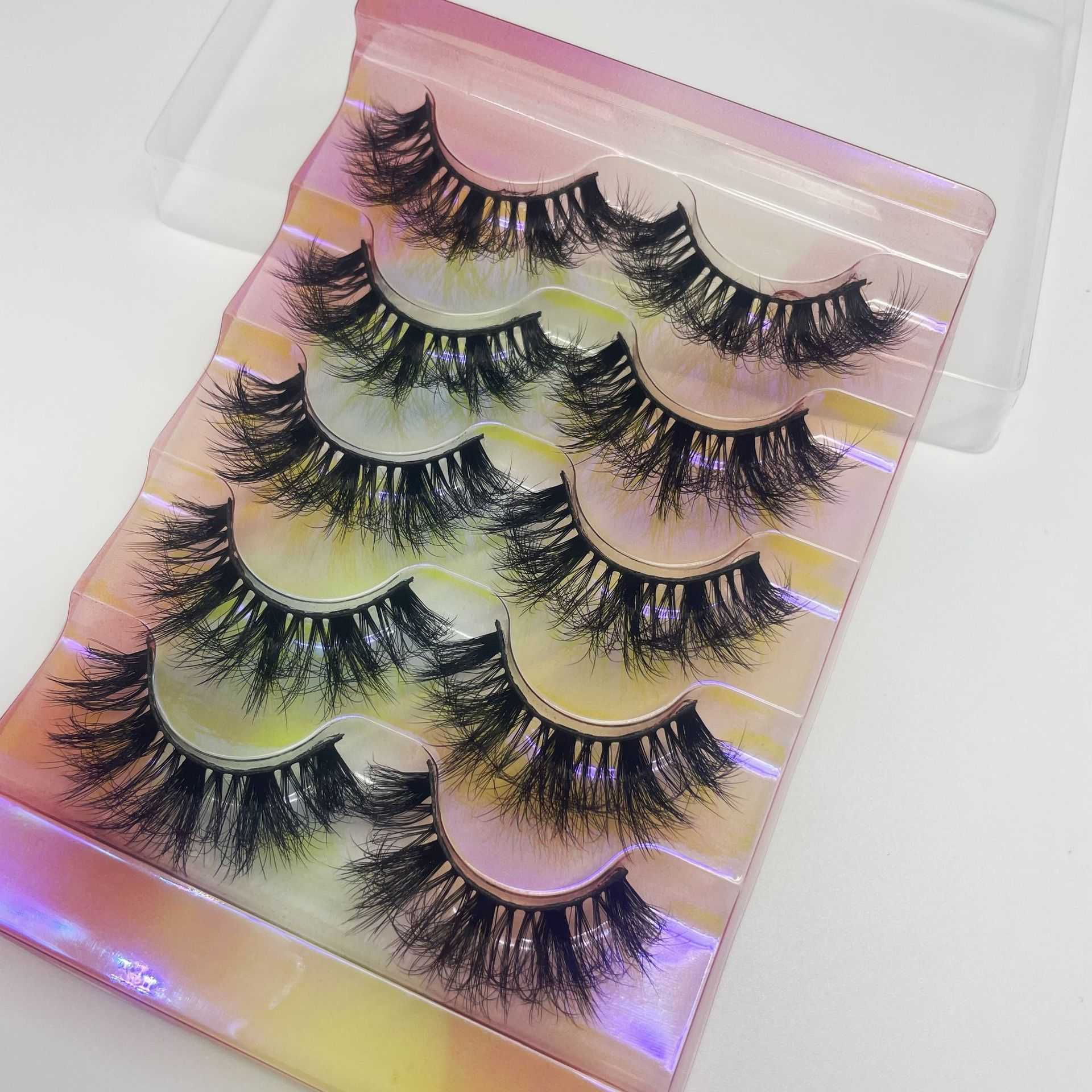 Xiyins new product with curled up eyelashes and thick temu faux mink fur false eyelashes W250324