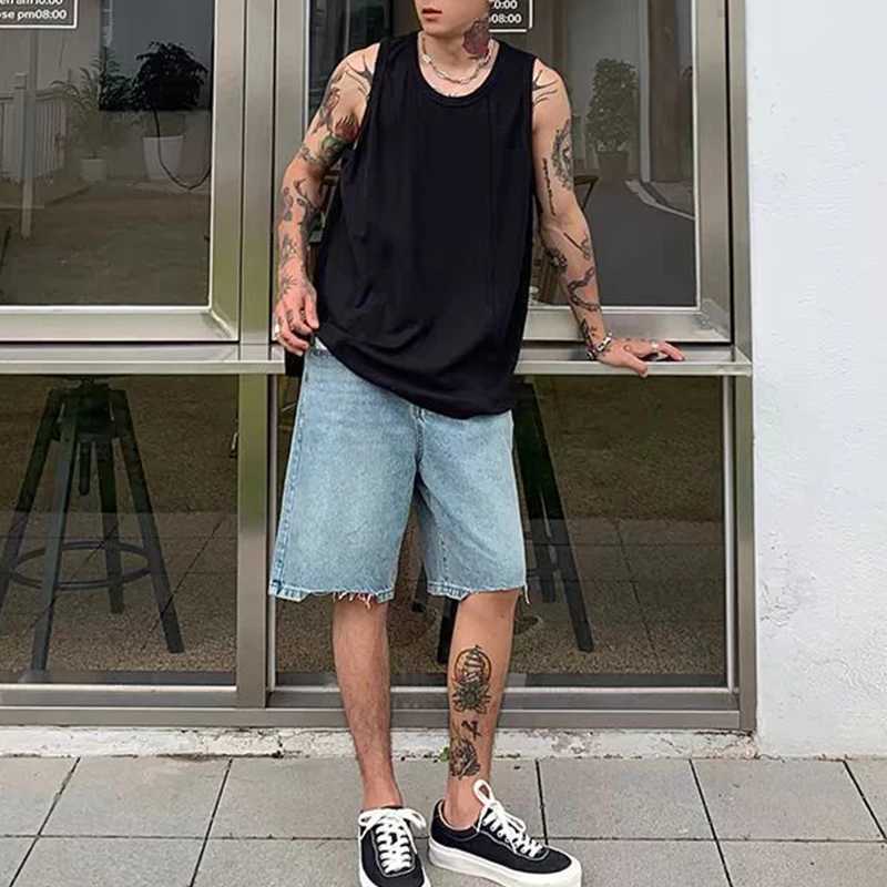 Mens strapless vest Mens strapless workwear collar solid color casual vest Mens spring and summer sports loose vest X250324