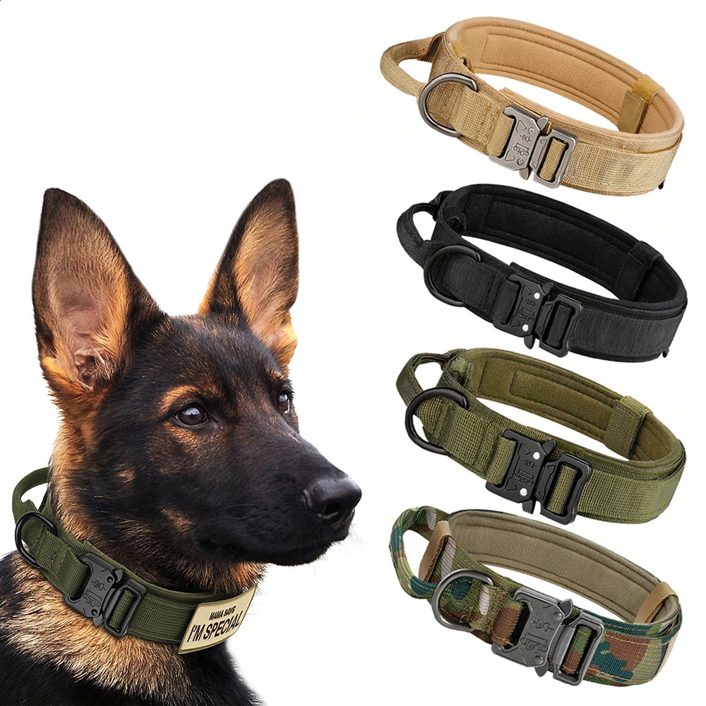 Dog Training Collar Adjustable Tactical Dog Collar And Leash Set Control Handle Pet Lead Collar For Small Big Dogs 250320