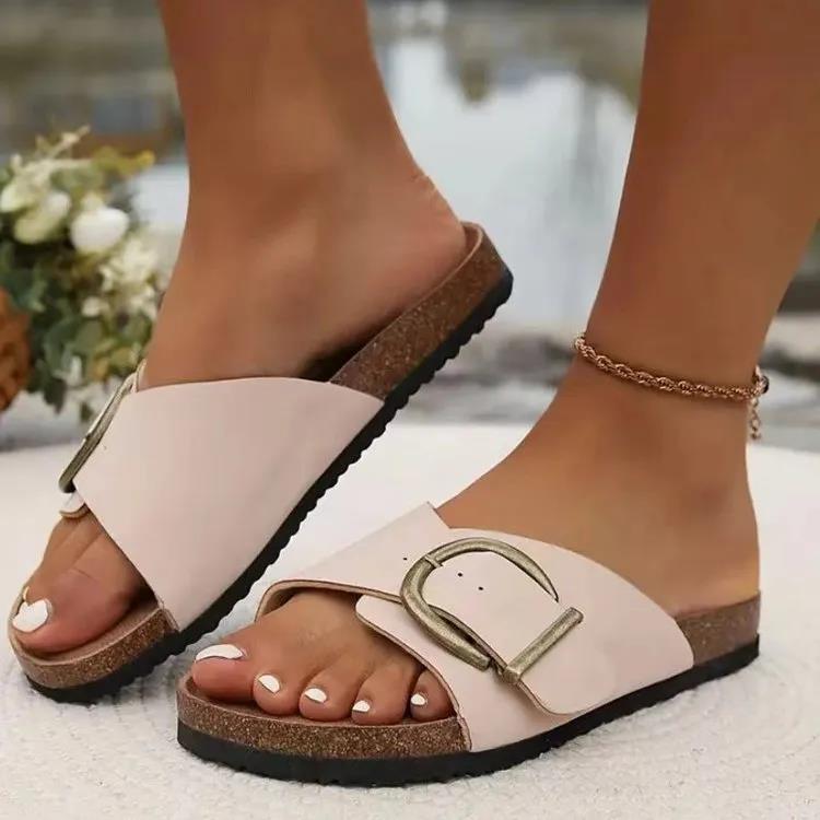 free Shipping One word slippers Designer flat sandals open toed women's sandals beach women sandals 2025