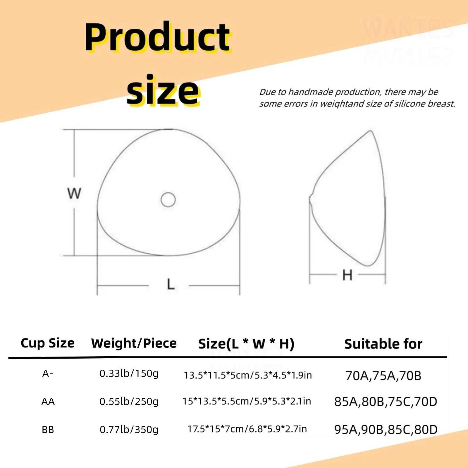 Single piece silicone breast shape silicone bra insert breast cutter breast cutter insert breast cutterXJ250324